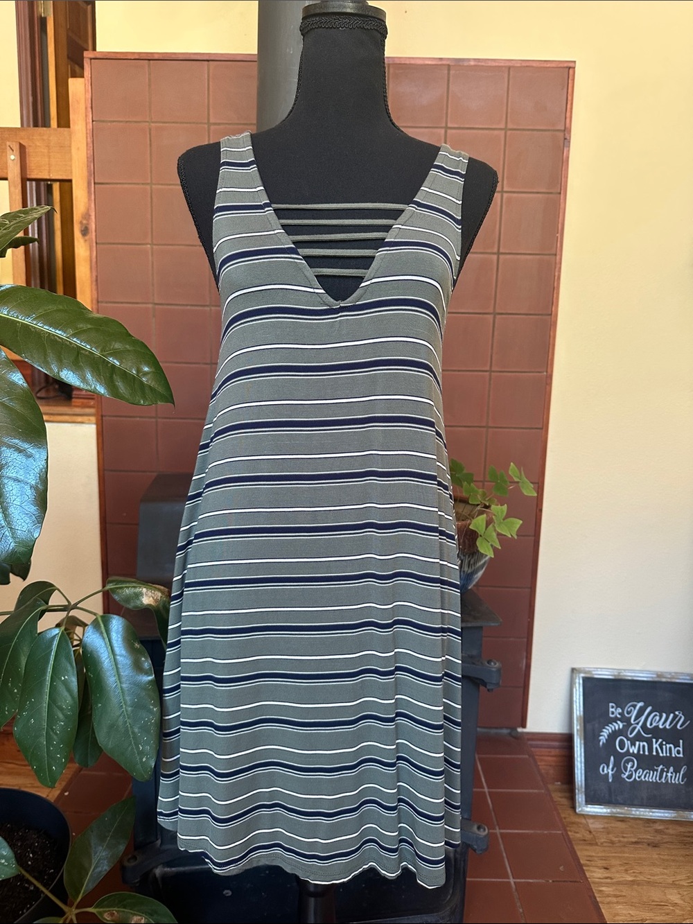 #222-Nordstrom Socialite Brand Women's Green‎ Serena Strappy Tank Dress